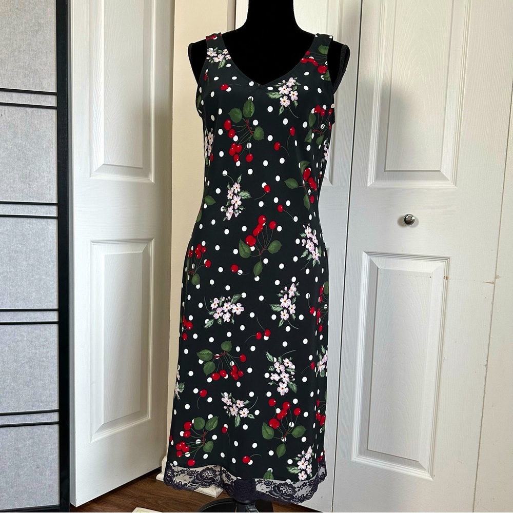 jonathan martin Black Floral & Cherry Maxi Dress